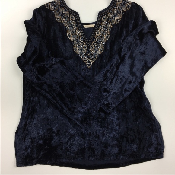 Soft Surroundings blue velvet tunic - Picture 16 of 16